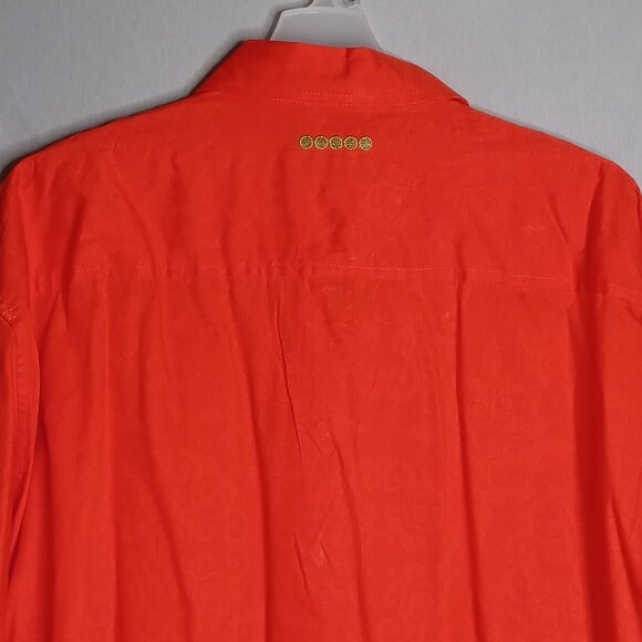 Coogi Shirt Mens 4XL Dark Orange Button Down Long Sleeve HipHop Streetwear - Picture 5 of 9
